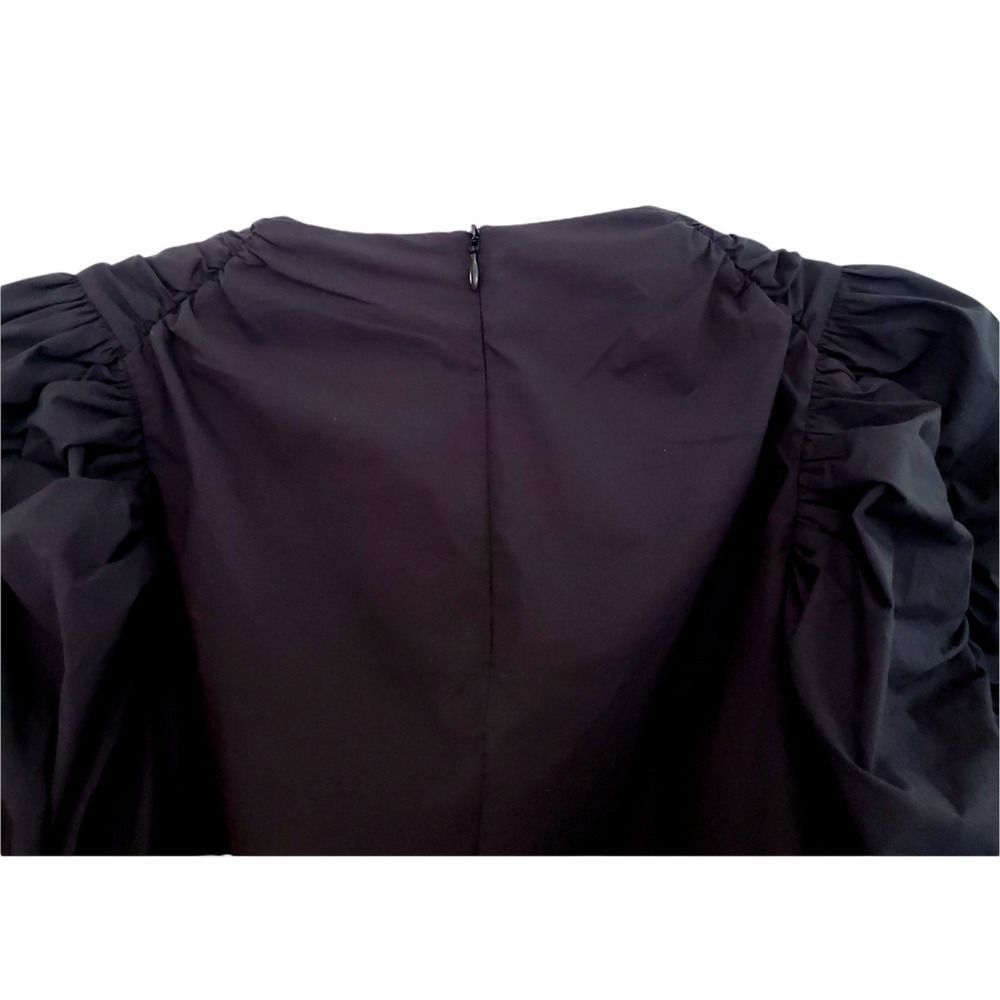 Paskal Puff Sleeve Flared A-Line black dress, Couture, size Medium - Picture 6 of 14